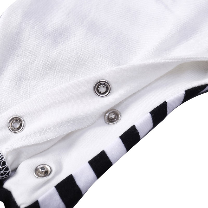 Áo liền quần sọc ngang in hình chim cánh cụt dễ thương cho bé