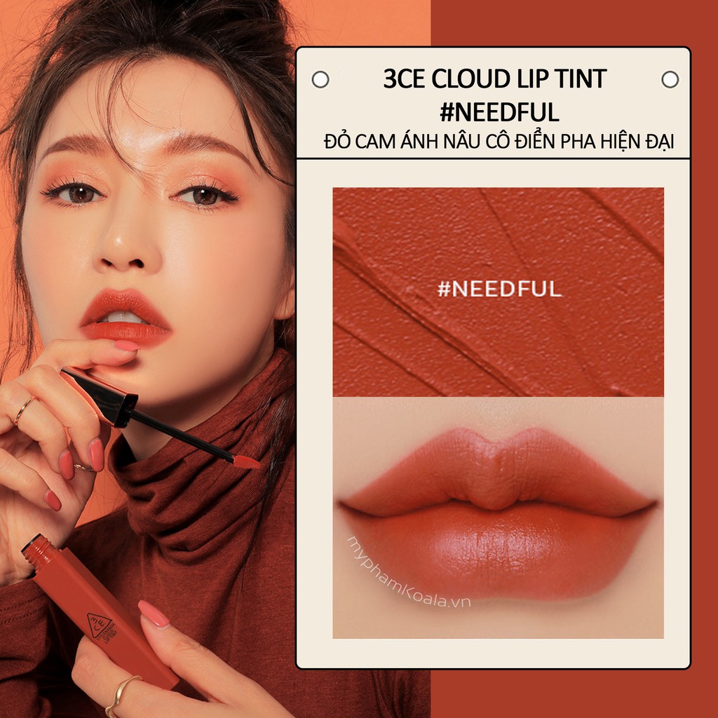 [Săn Sale] SON 3CE VELVET LIPTINT RED INTENSE - ĐỎ ĐẬM  TƯƠI- NEEDFUL - ĐỎ GẠCH TƯƠI PICK STORE - BAO CHECK QR SCANNER