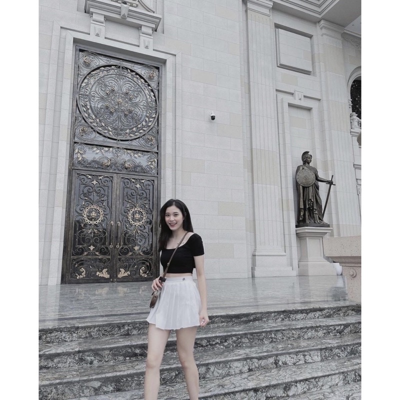 Chân Váy Xếp Ly Chữ A Cạp Thêu Họa Tiết Có Lót Quần Bên Trong HÀNG CAO CẤP | BigBuy360 - bigbuy360.vn