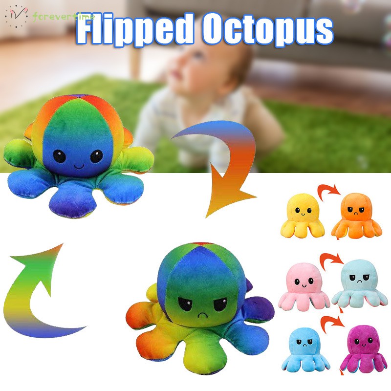 #Búp bê bạch tuộc# Electric Deformation Octopus Doll Octopus Doll Pendant Double-Sided Expression Lights For Children Kids