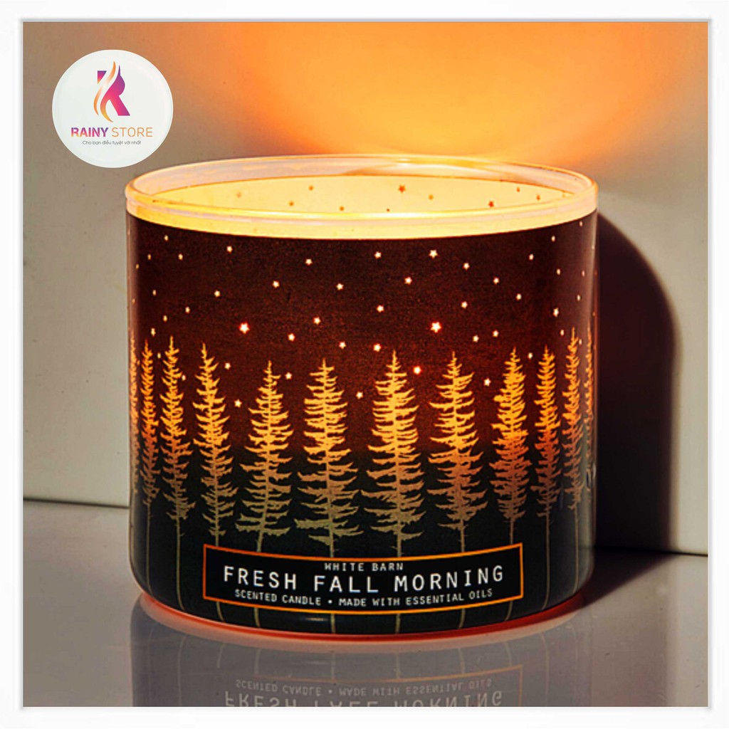 Nến thơm 3 tim Bath & Body Works Fresh Fall Morning 411g