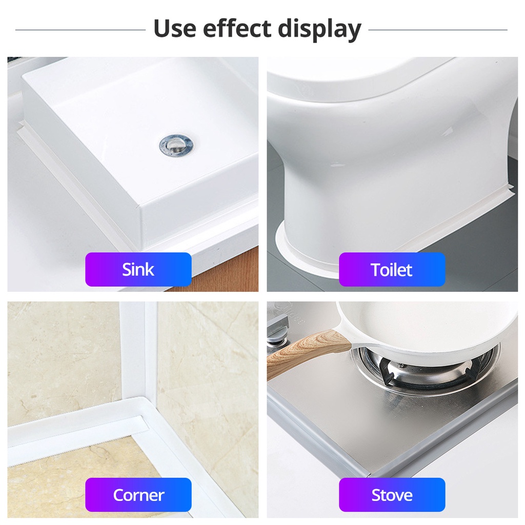 Băng keo PVC FONKEN dán viền bồn rửa nhà bếp/ phòng tắm chống ẩm mốc/ thấm nước