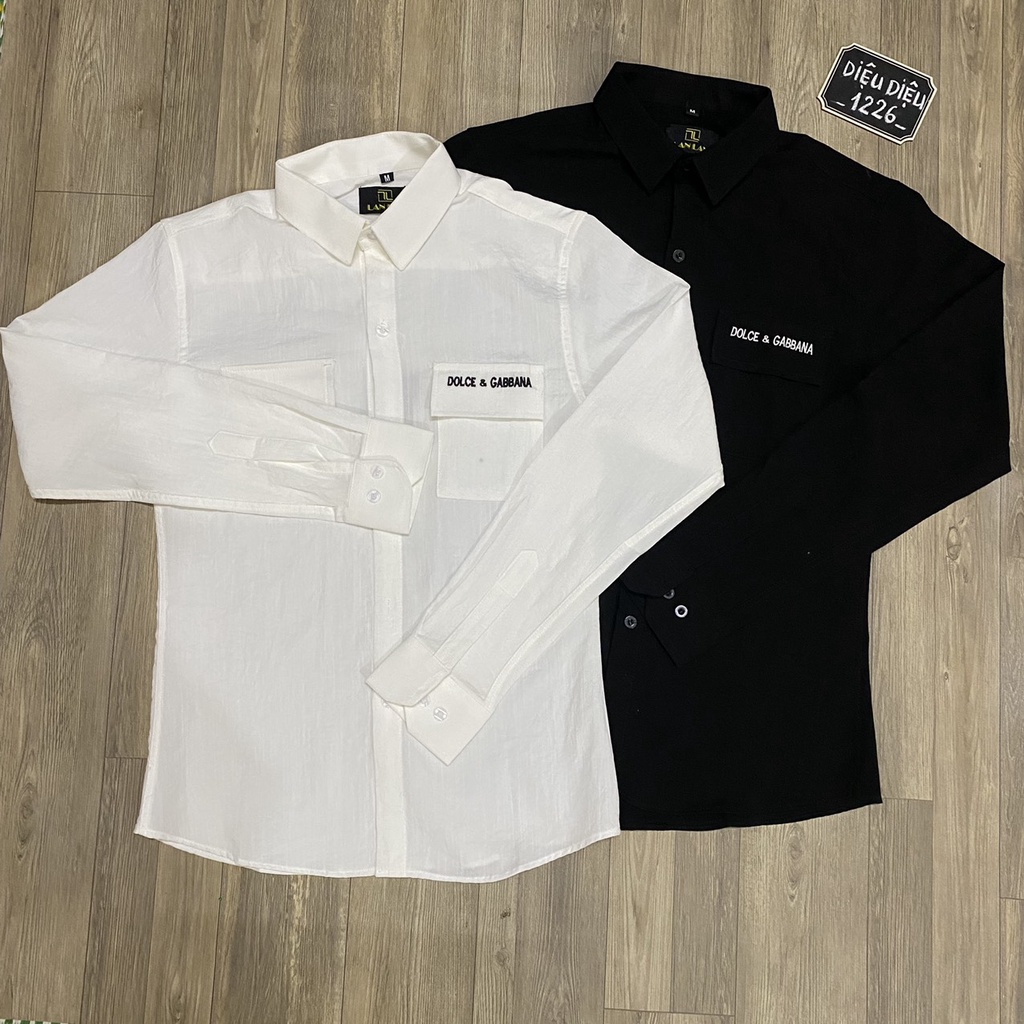 ÁO SƠ MI NAM ĐŨI DÀI TAY TÚI HỘP THÊU CHỮ HÀNG ĐẸP | BigBuy360 - bigbuy360.vn