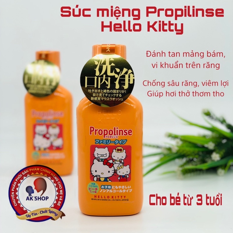 Nước súc miệng Propolinse trẻ em Kitty hàng chính hãng 400ml