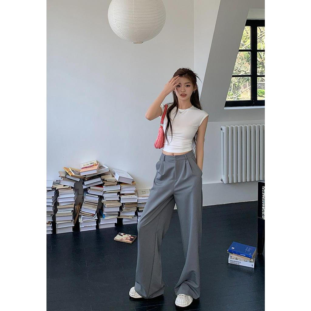 Áo Thun Cổ Tròn Tay Ngắn Dáng Ôm Màu Sắc Đơn Giản Thời Trang Cho Nữ 64044