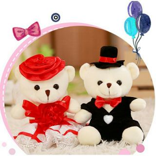 Gấu bông cặp Cô dâu - Chú rể xinh xắn 18 cm mới 2019