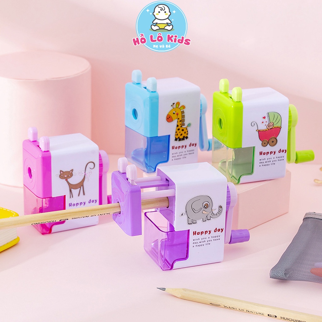 Gọt bút chì có tay quay hình cute cao cấp dễ thương hàng loại 1 Hồ Lô Kids