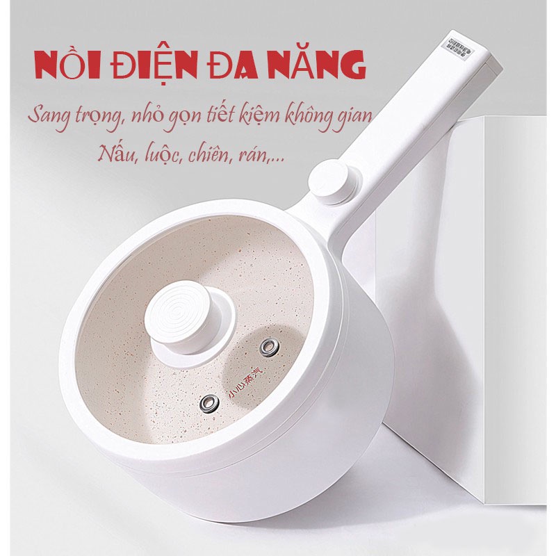 Nồi lẩu mini cao cấp,nồi điện đa chức năng dung tích 1,5 lít có thể điều chỉnh nhiệt độ  (bảo hành 1 tháng)