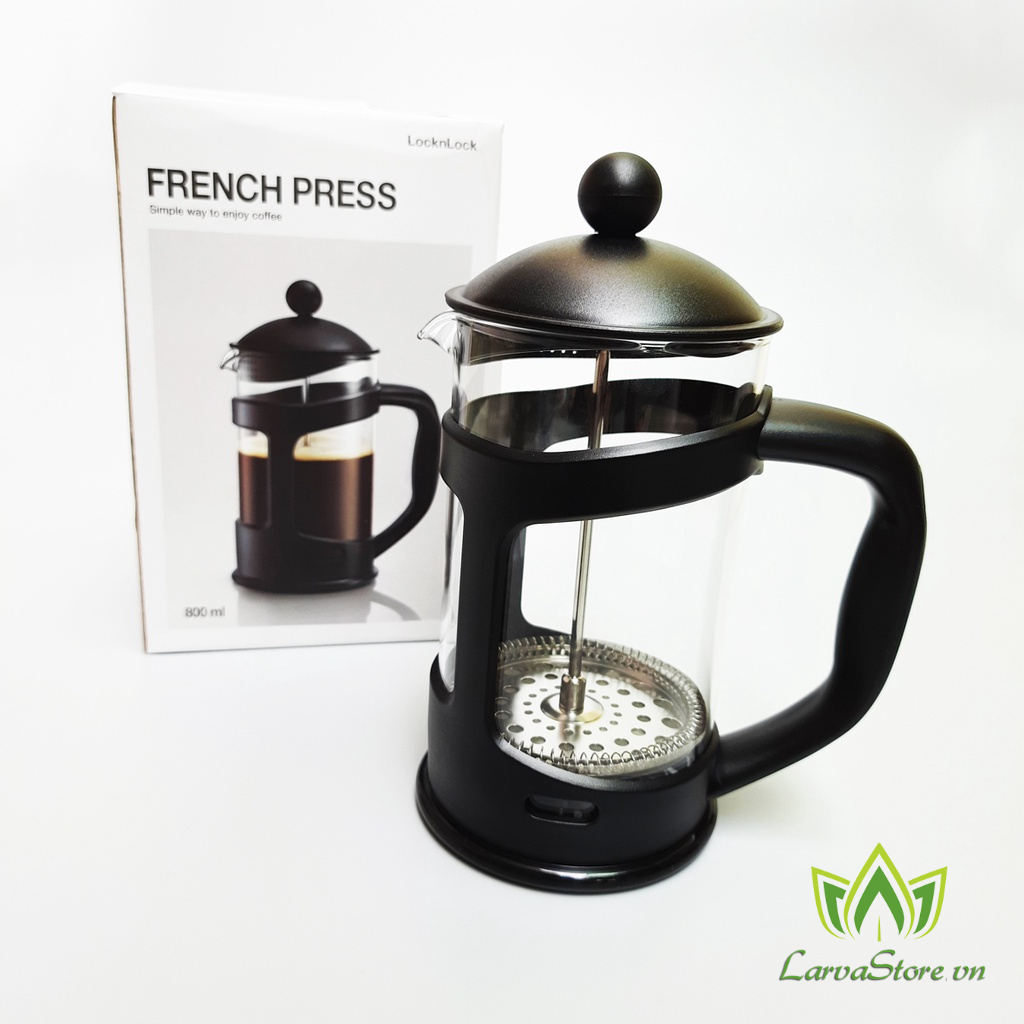 Bình Pha Trà, Cà Phê Thủy Tinh LocknLock French Press 800ml LLG018