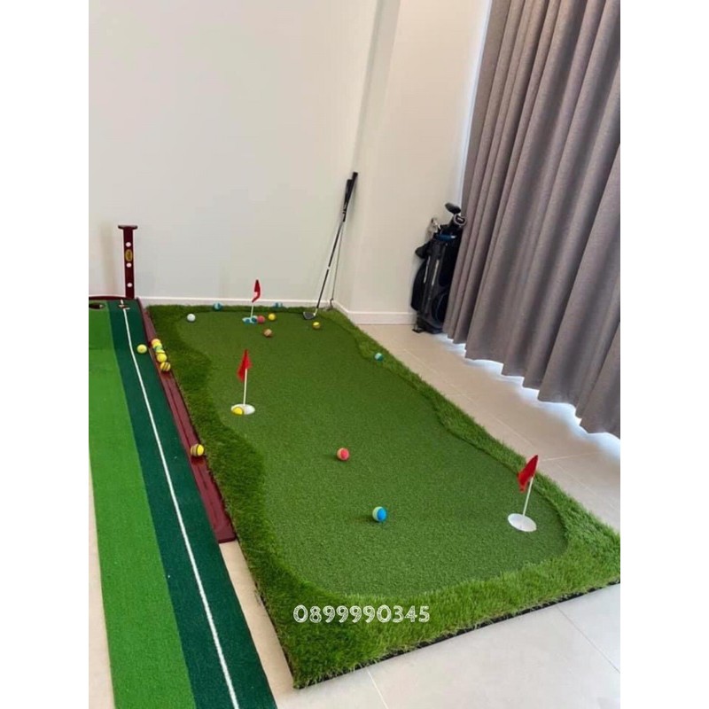 THẢM GOLF THẢM PUTTING GOLF 1,5M x3M + kèm 3 hố cờ