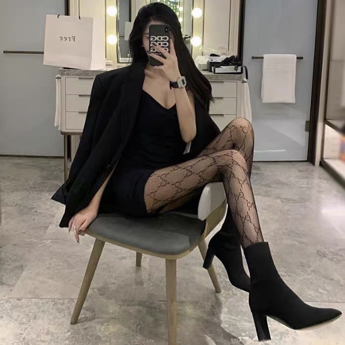 [Hàng có sẵn] Quần tất mỏng chống móc in chữ tiếng anh online phổ biến mùa xuân hè cho nữ