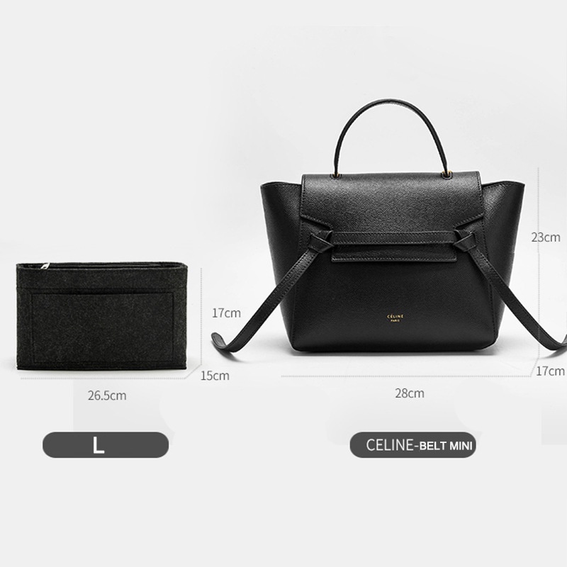 Túi chèn nỉ phù hợp với thắt lưng celine túi micro mini túi lót túi tổ chức túi mỹ phẩm nỉ phụ nữ túi trang điểm phụ nữ hỗ trợ túi tote túi xách lót