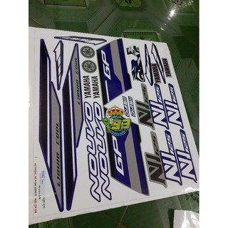 Tem rời, decal dán xe nouvo 6 xanh gp bạc