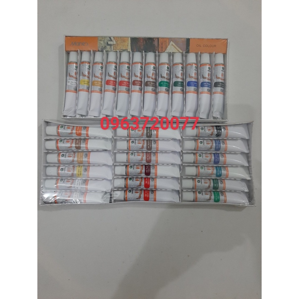 Sơn dầu Marie's dang tuýp 12ml, Hộp12 Màu/Hộp 18 Màu