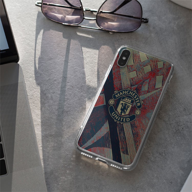 Ốp lưng iphone silicon chống bẩn đội bóng Manchester United in flag cho Ip 5 đến 11 12 Pro Max BLUMAN0062