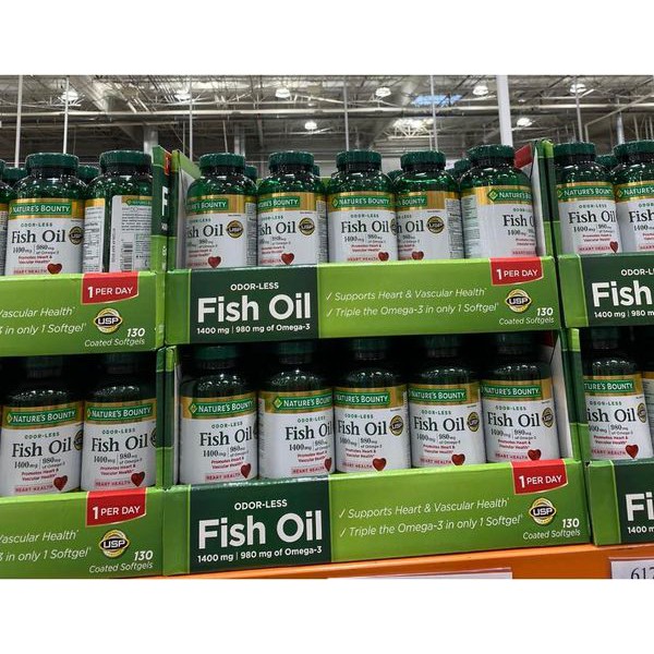 Viên uống dầu cá Nature’s Bounty Fish Oil 1400mg hộp 130 viên của Mỹ🤩