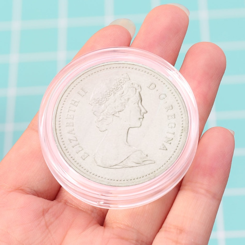 Hộp đựng tiền xu bằng acrylic hình tròn màu trong suốt 38.6mm cho đồng bạc 2 oz