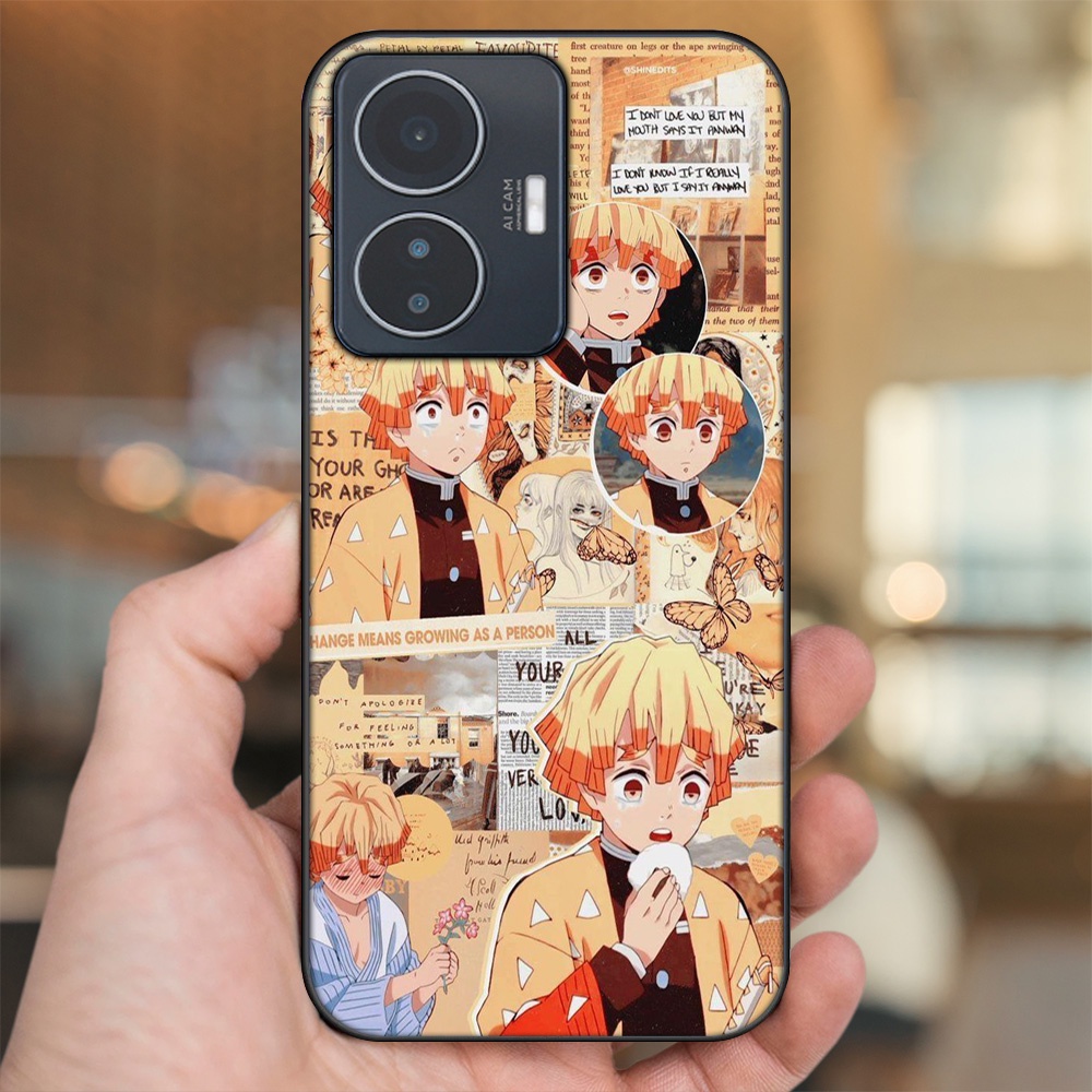 Ốp lưng Vivo Y55 2022 viền đen in hình Zenitsu Kimetsu no Yaiba