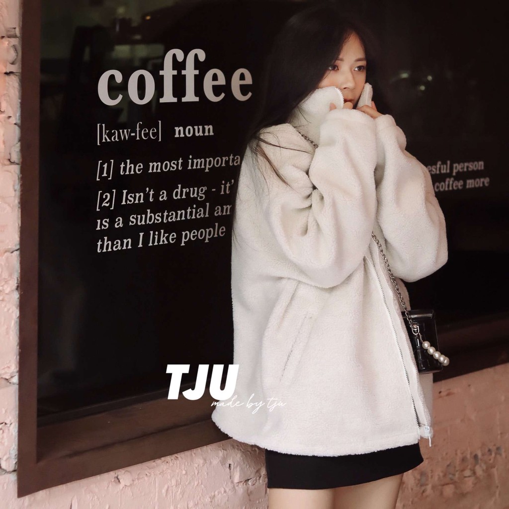 Áo khoác lông cổ cao mềm mịn mùa đông, Áo lông cừu ulzzang, Hàn Quốc, thiết kế T-Ju (áo lông sheep) | BigBuy360 - bigbuy360.vn