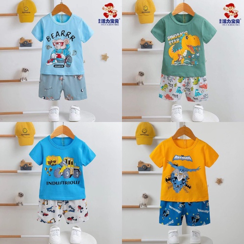 Bộ cotton xuất Hàn cộc tay cho bé trai, bé gái từ 7-35kg