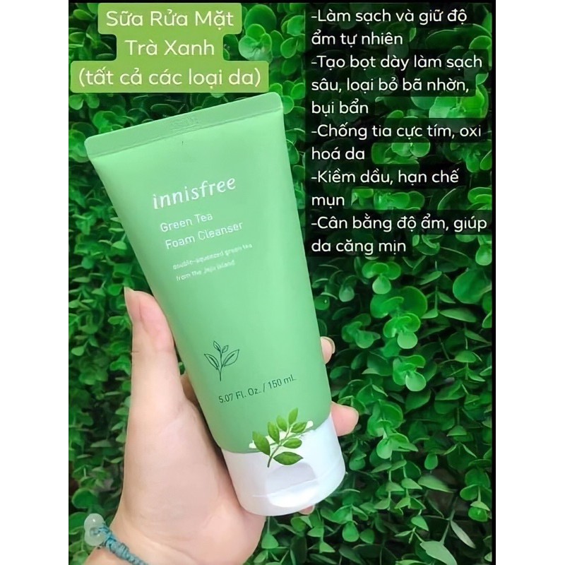 🔆🔆🔆 Sữa rửa mặt Innisfree trà xanh🌱 - tro núi lửa 🌋