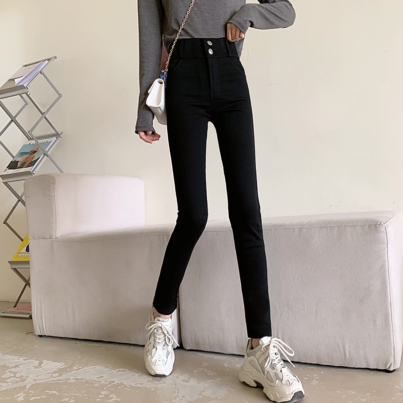 SUXI MỚI Quần dài lưng cao dáng ôm cho nữ