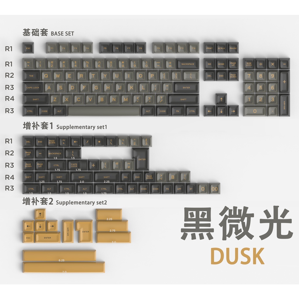 Keycap SA Dusk kiểu in doubleshot, SA profile, 172 nút bàn phím cơ