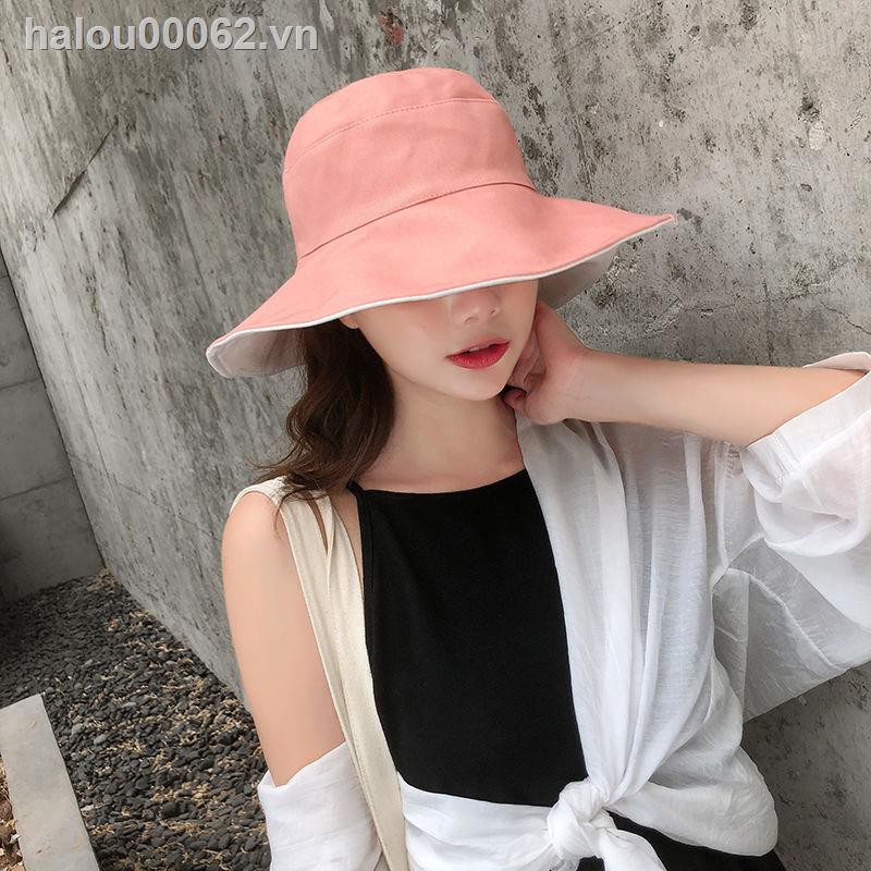 ✿Ready stock✿  Dust-proof Decathlon summer and autumn double-sided fisherman hat, female cotton sanding, outdoor student ladies net red sun hat