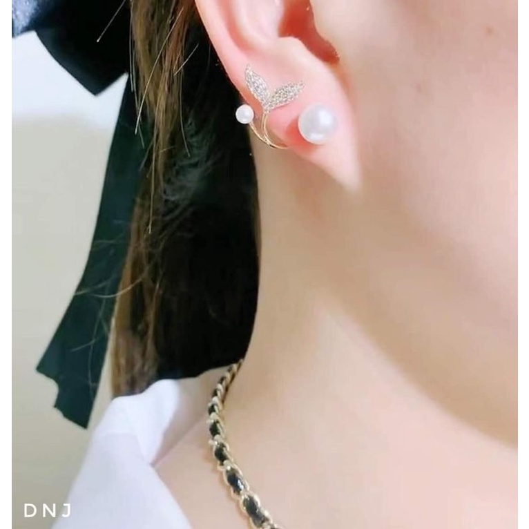 Bông tai đuôi cá bạc ta xi vàng