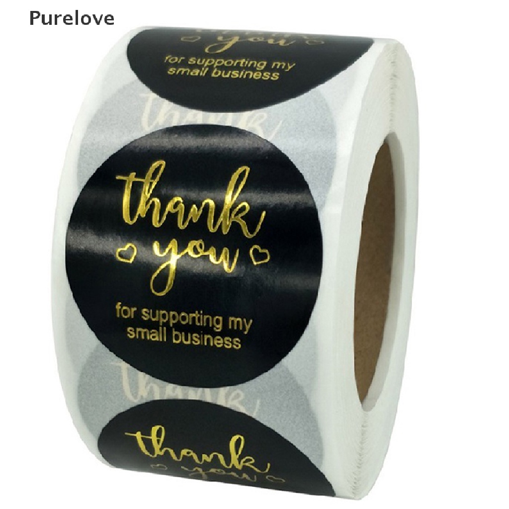 Cuộn 500 Miếng Dán in Chữ Thank You Bằng Đồng Màu Sắc Trang Trí Quà Tặng