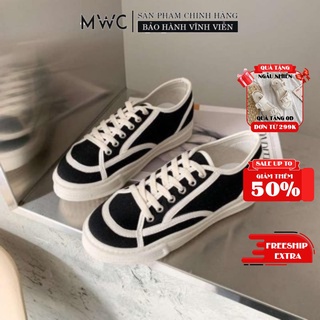 Giày Thể Thao Nữ chất liệu vải cao cấp 2 màu đen kem nổi bật trẻ trung năng động MWC NUTT- 0548