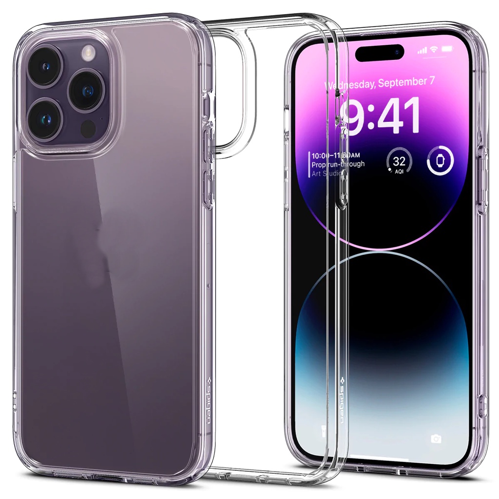 Ốp Lưng dành cho iPhone 14/ 14 Plus/ 14 Pro/ 14 Promax SPIGEN ULTRA HYBRID CRYSTAL CLEAR- Hàng Chính Hãng