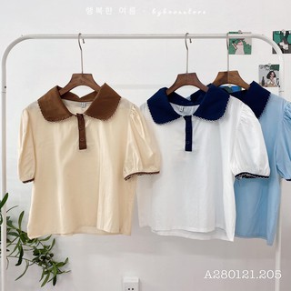 Áo somi crt cổ bẻ viền chỉ