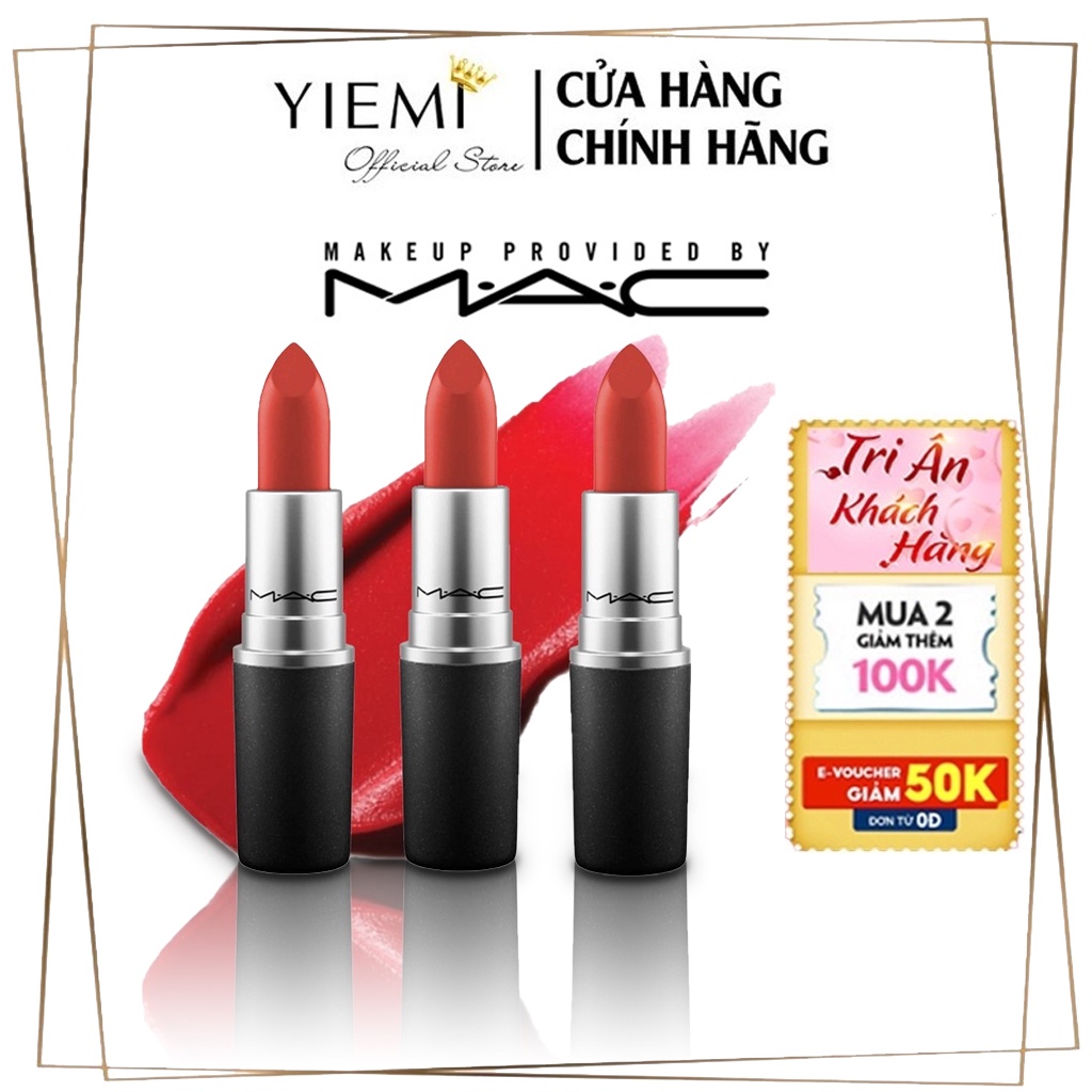 Son Mac Powder Kiss Lipstick, son lì mac lên màu chuẩn sắc cho đôi môi mềm mượt như lụa, yiemistore