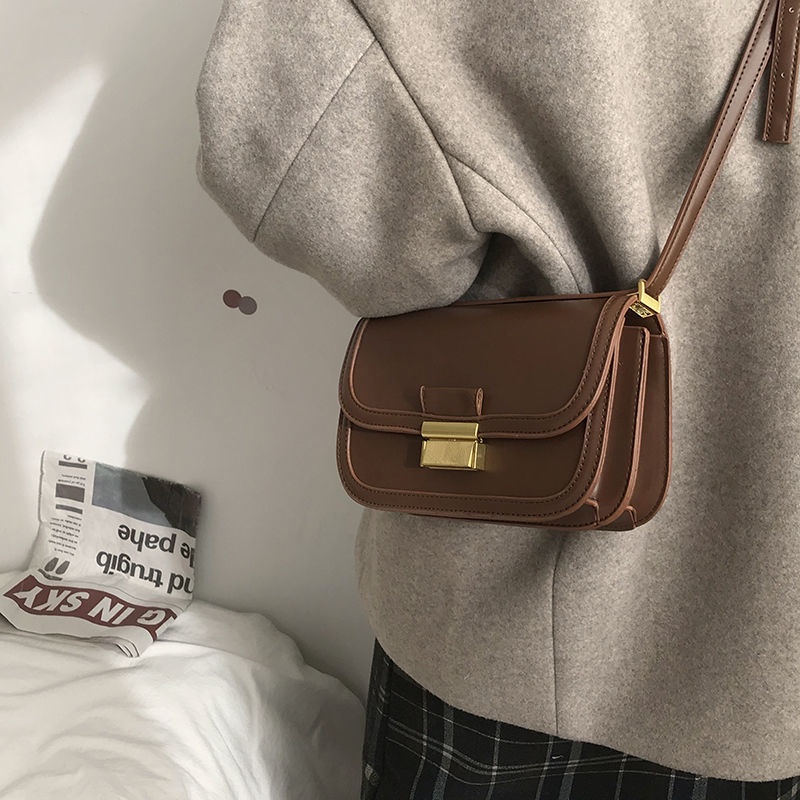 Túi đeo chéo hàn quốc túi đeo vai nữ thu đông túi hộp vuông