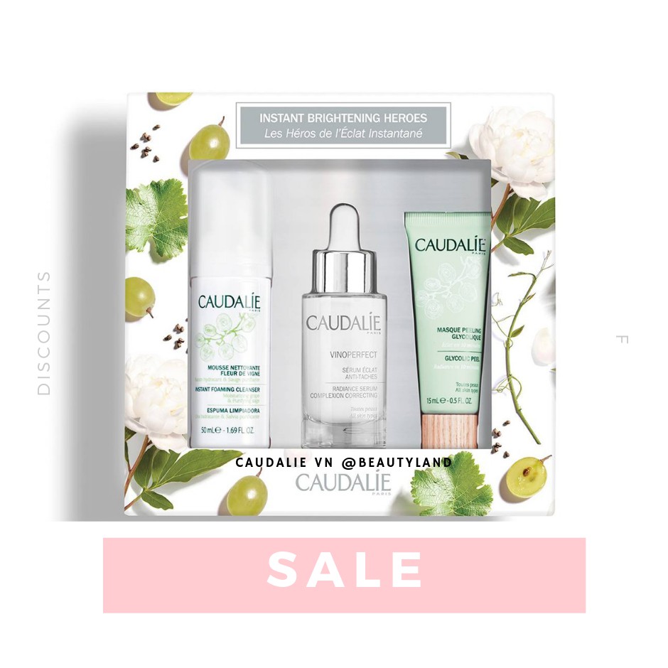 Sét dưỡng trắng sáng da caudalie vinoperfect