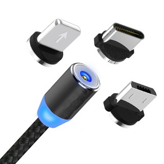 Cáp sạc nam châm tròn xoay 360 độ cho cổng micro/iphone/typec