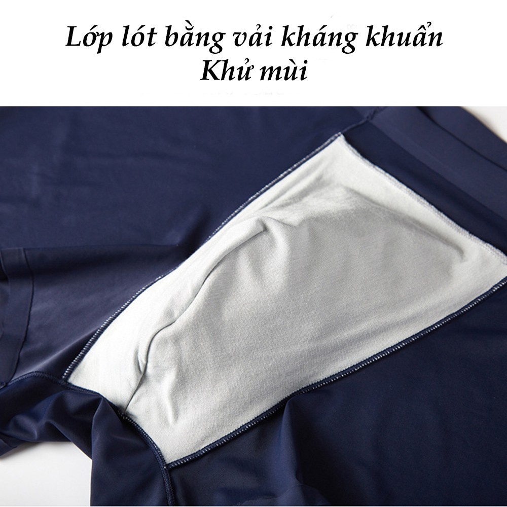 Quần lót nam boxer sexy lụa lạnh siêu mỏng đẹp cao cấp co giãn 4 chiều MILMUMU