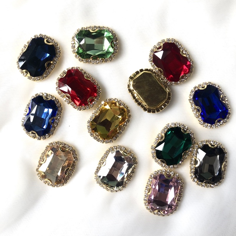 Viên Pha LêViền Đá Làm Trang Sức Thủ Công 18x25mm