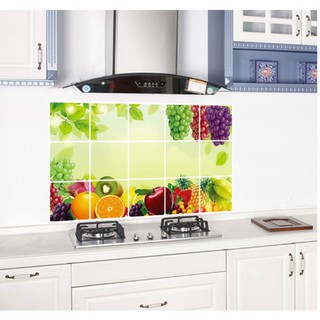 Decal dán tường bếp hoa quả chống dầu