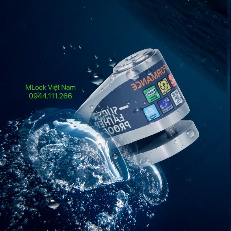 Ổ KHÓA đĩa báo động xe máy chống nước inox 304 bảo hành 10 năm