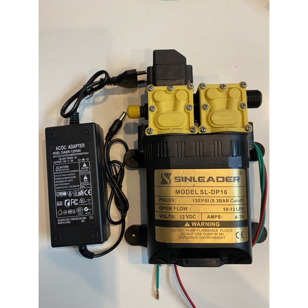 bơm 12v mini đôi kèm adapter 12v