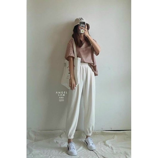 Quần Jogger Bo Gấu Chất Nhung Gân -12