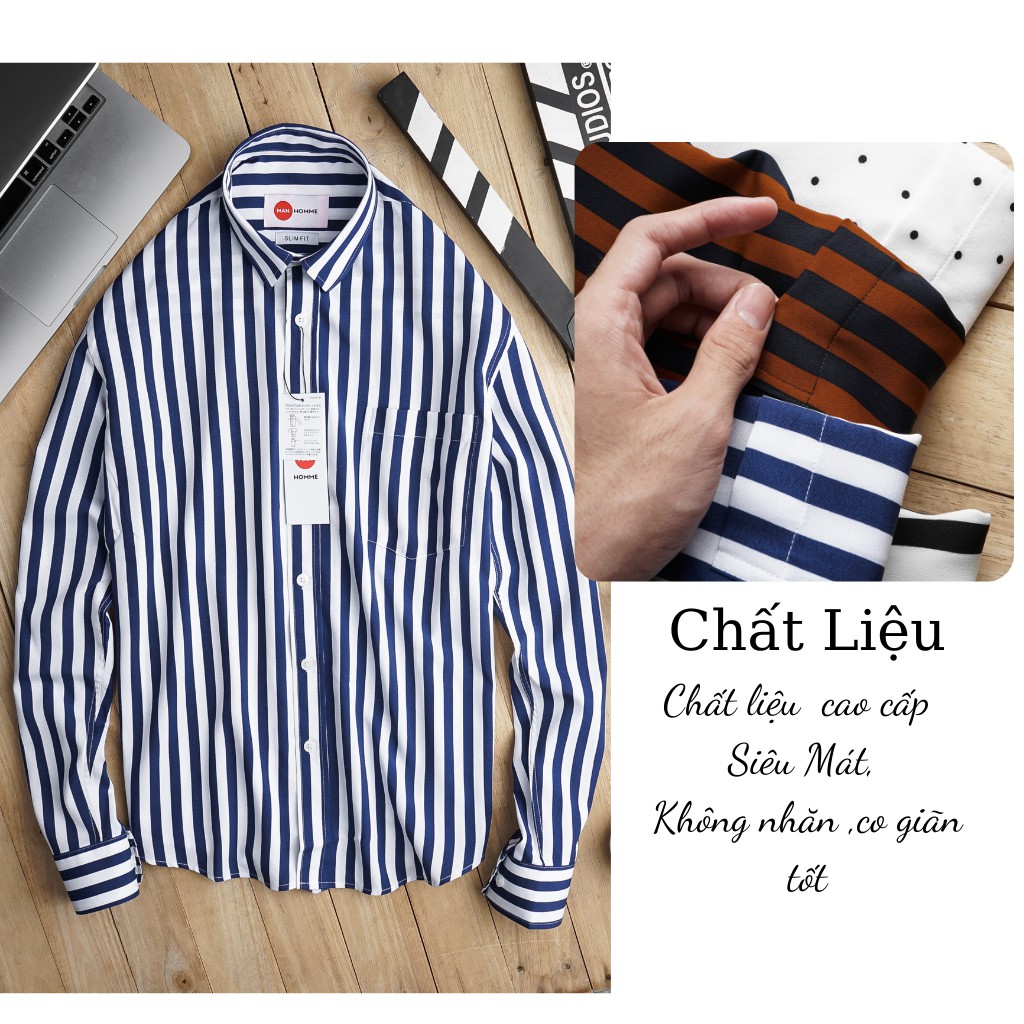 Áo Sơ Mi Nam Đẹp Kẻ Sọc Tay Dài ,Áo Sơ Mi Nam Hàn Quốc Cao Cấp Trẻ Trung Siêu Mát Không Nhăn- SM1 - GUSTA | BigBuy360 - bigbuy360.vn