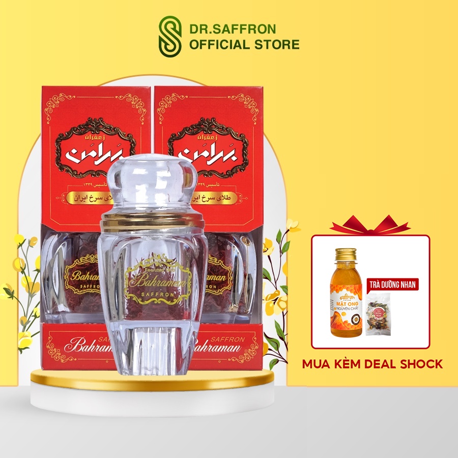 Nhụy hoa nghệ tây Saffron Bahraman thương hiệu Saffron Việt Nam hộp 0,5Gr x 2 hộp