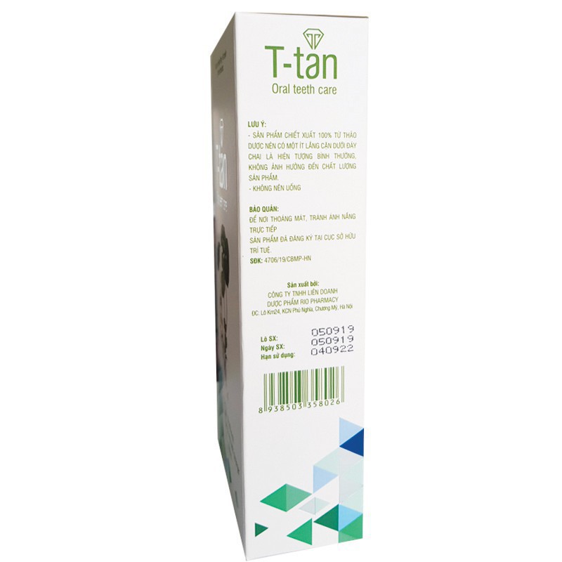 Nước Súc Miệng T-Tan 300ml Chuyên Trị Sâu Răng, Nhiệt Miệng, Chảy Máu Chân Răng, Viêm Lợi, Ê buốt răng, Hội Miệng.