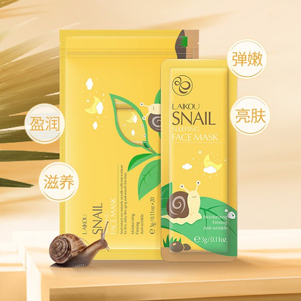 [Hàng mới về] Set 20 mặt nạ ngủ ốc sên Laikou giảm nếp nhăn se khít lỗ chân lông làm mịn da