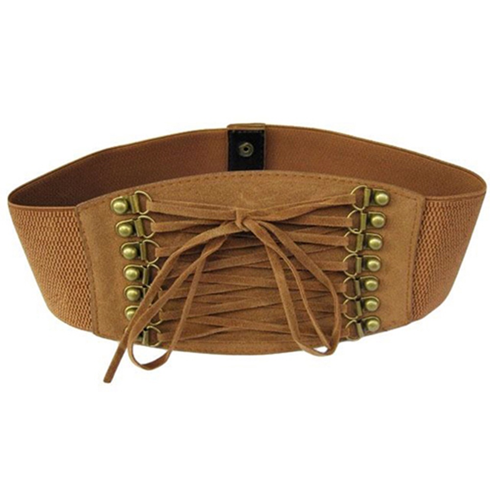 Đai Thắt Lưng Co Giãn Phối Dây Cột Tua Rua Thời Trang Cho Nữ