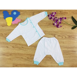 Bộ quần áo bác sỹ tay dài trắng bo Nanio
