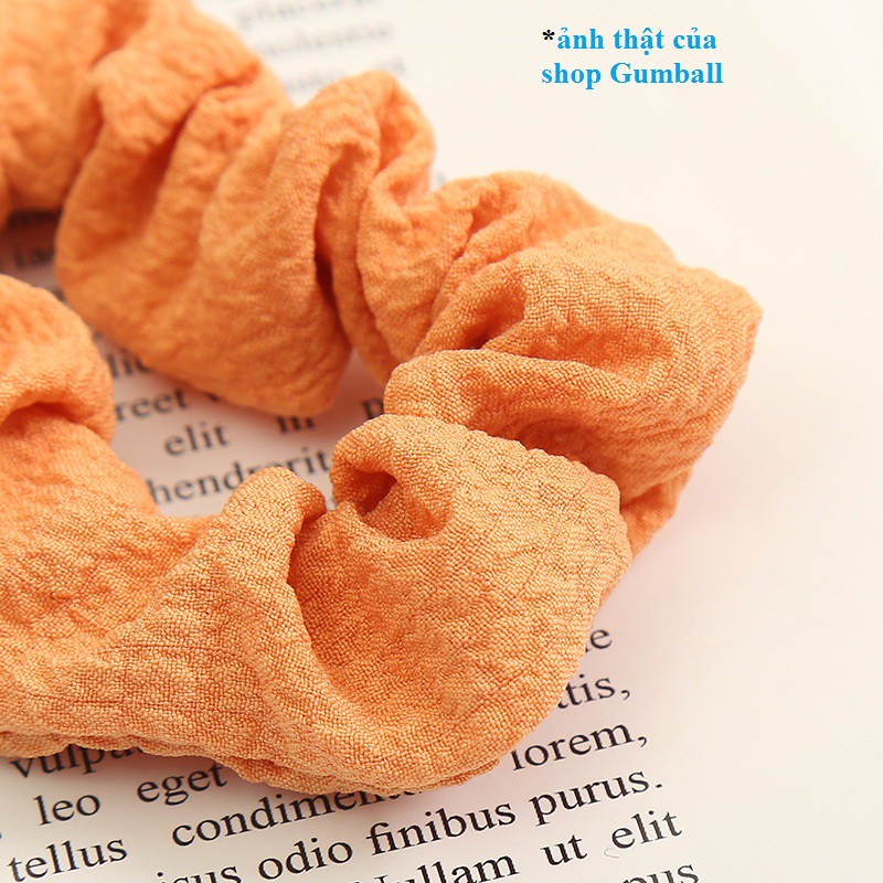Dây buộc tóc vải Scrunchies [ Mẫu HOT TREND ] dây thun cột tóc scrunchies trơn, chất vải đũi mềm cao cấp - giá rẻ
